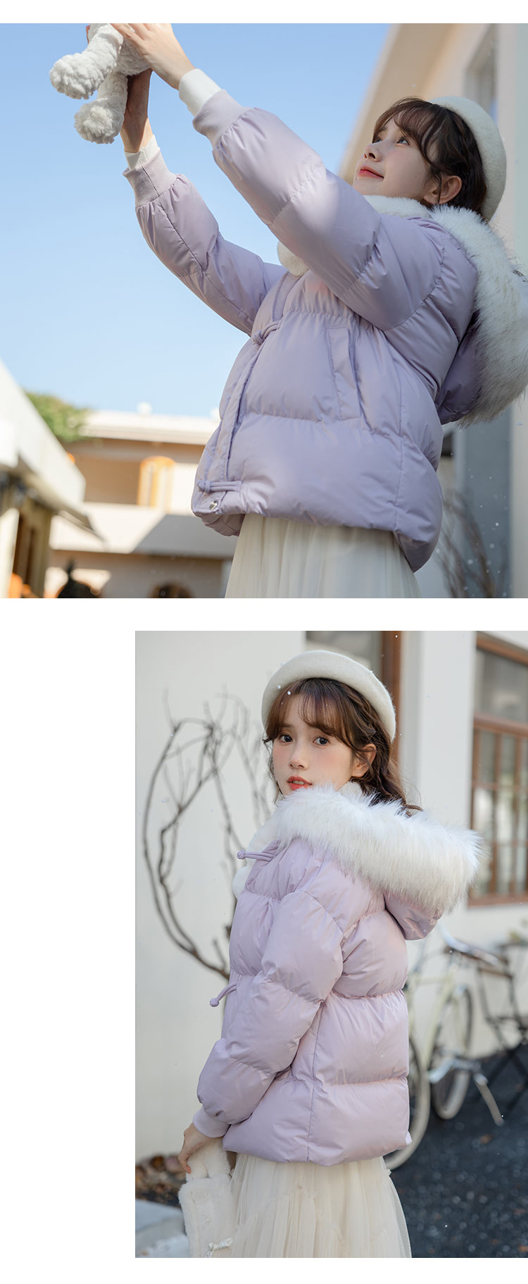 Fashion-Winter-Buckle-Short-Hooded-Cotton-Jacket-with-Fur-Collar15