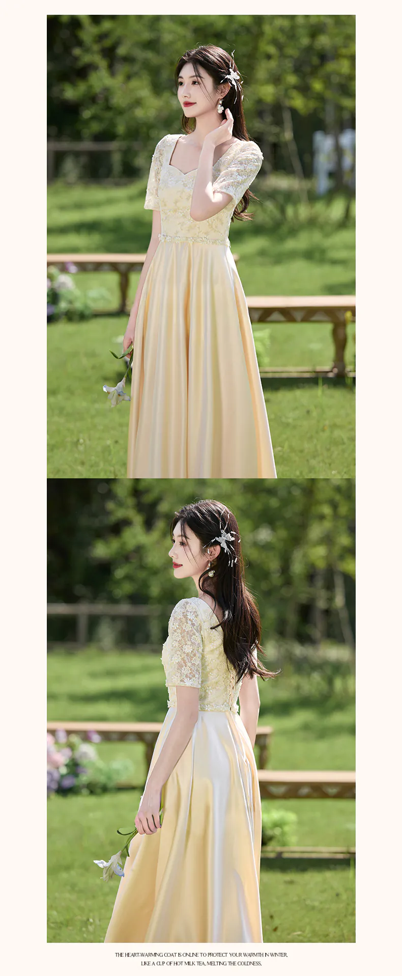 A-Line-Floral-Lace-Champagne-Maid-of-Honor-Bridesmaid-Dress-Long-Gown17