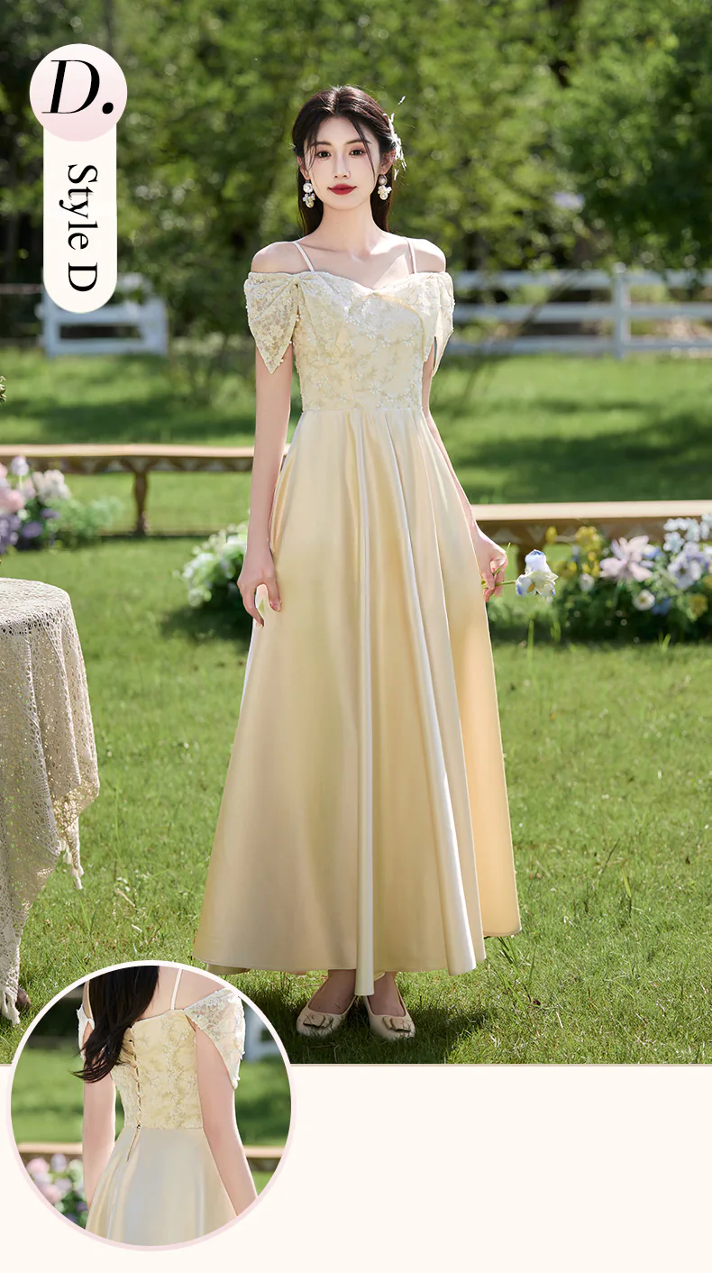 A-Line-Floral-Lace-Champagne-Maid-of-Honor-Bridesmaid-Dress-Long-Gown24