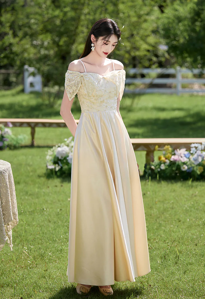 A-Line-Floral-Lace-Champagne-Maid-of-Honor-Bridesmaid-Dress-Long-Gown25