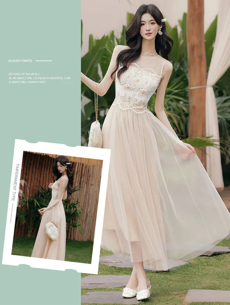 Apricot-Sheer-Neckline-Lace-Bodice-Flowy-Tulle-Sleeveless-Casual-Dress07