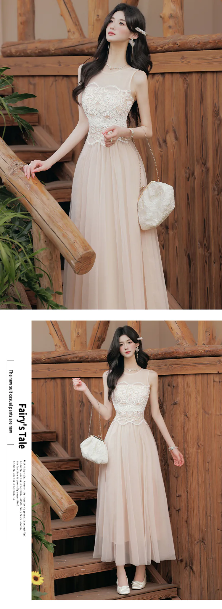 Apricot-Sheer-Neckline-Lace-Bodice-Flowy-Tulle-Sleeveless-Casual-Dress14