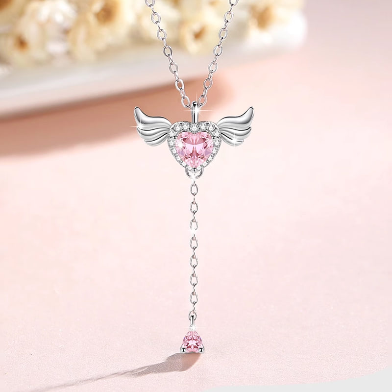 Charm 925 Sterling Silver Pendant Angel Wings Necklace Jewelry Gifts01