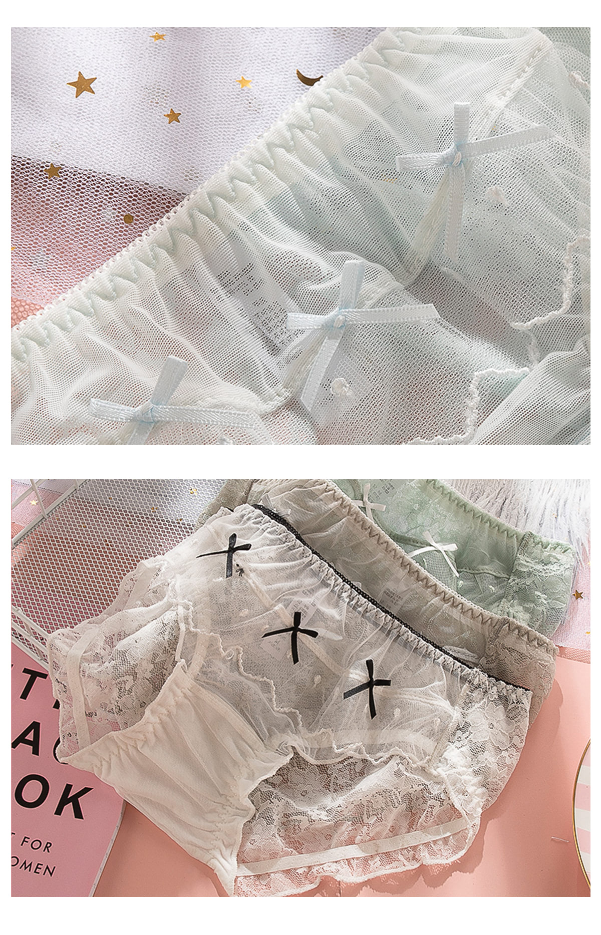 Cute Sweet Style Low Waisted Sheer Lace Panties14