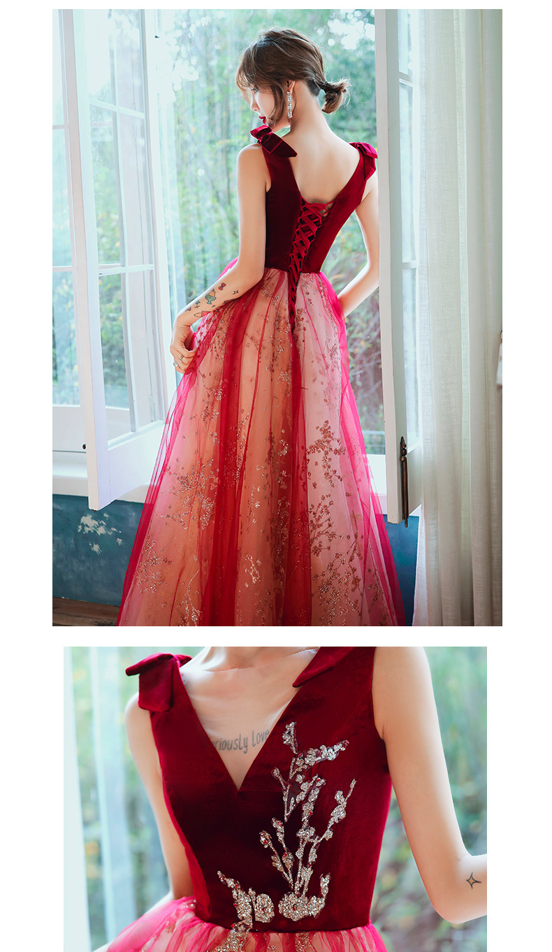 Dream Girl Wine Long Red Princess Dress08