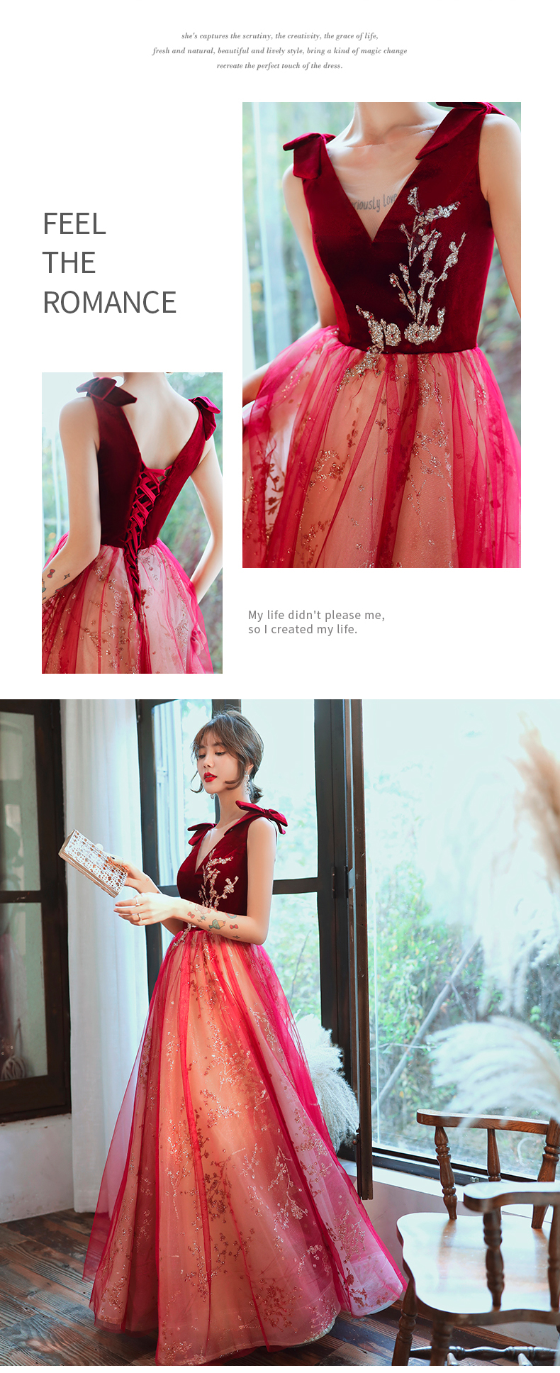 Dream Girl Wine Long Red Princess Dress12