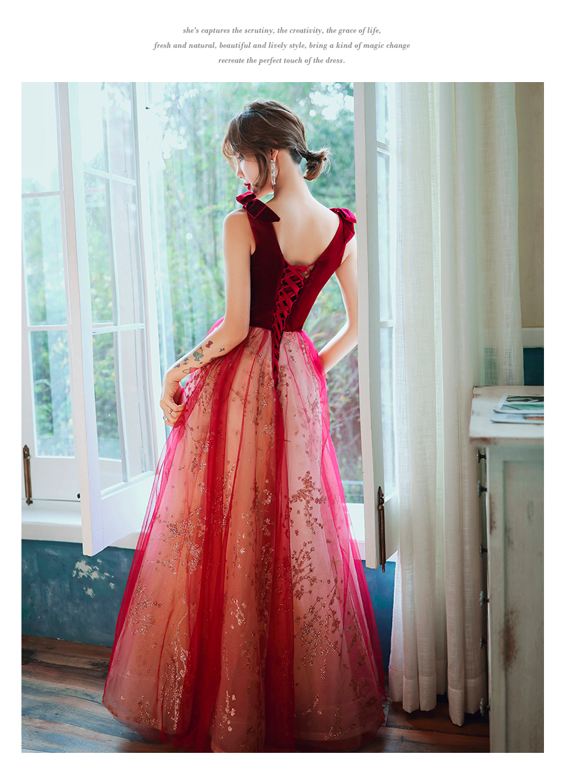 Dream Girl Wine Long Red Princess Dress14