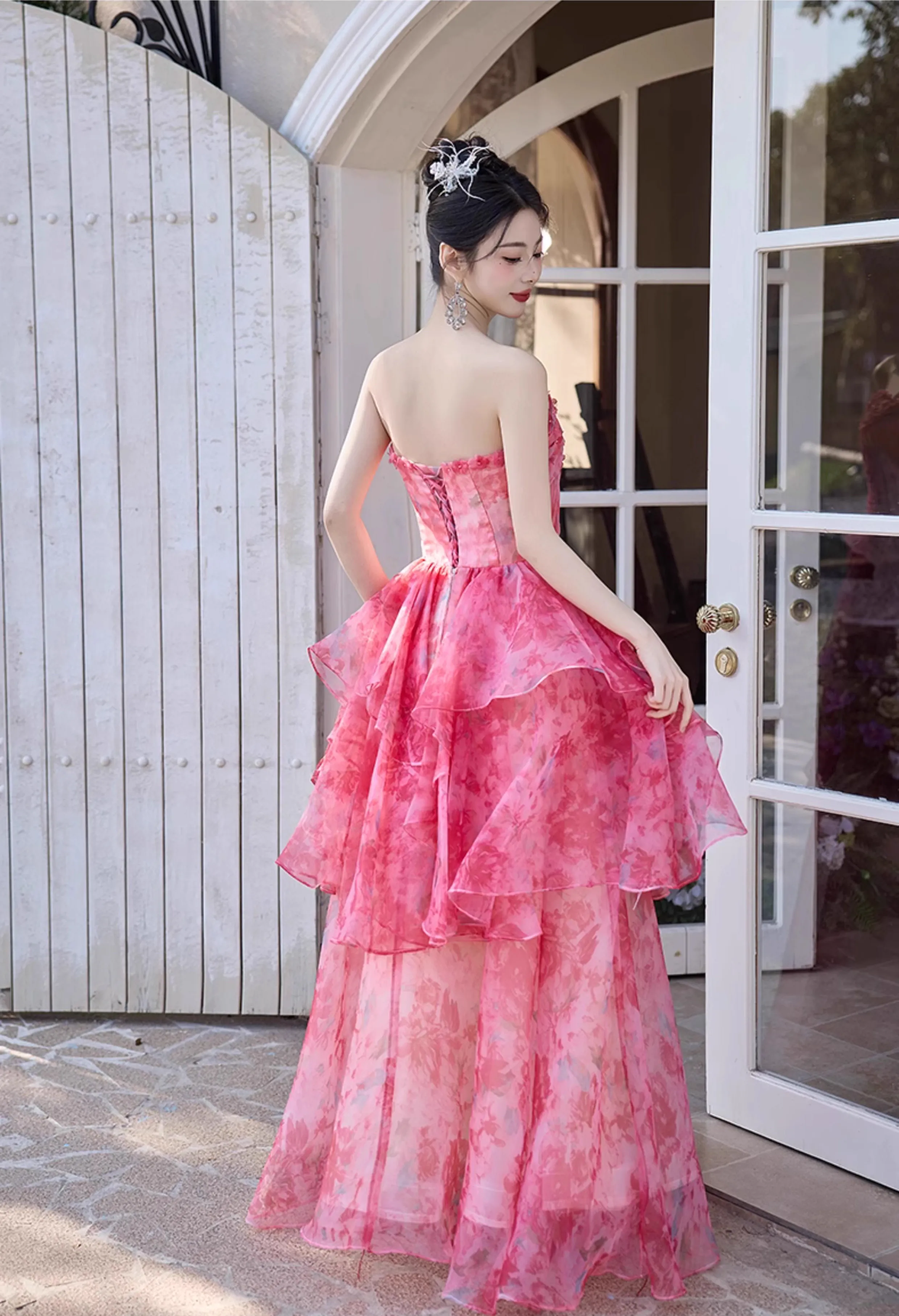 open lace back dress Short Simple Strappy-Back Homecoming Dress main image 1