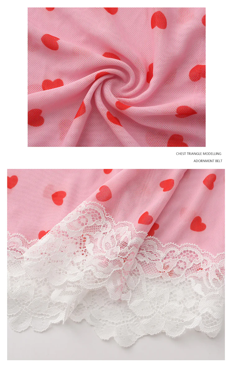 Kawaii-Pink-Sweetheart-Print-Lace-Trim-Cami-Lingerie-Sleepwear-Nightgown15