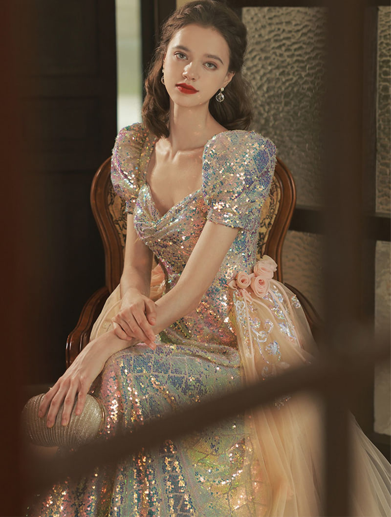 Luxury Romantic Banquet Toast Prom Party Mermaid Maxi Dress01