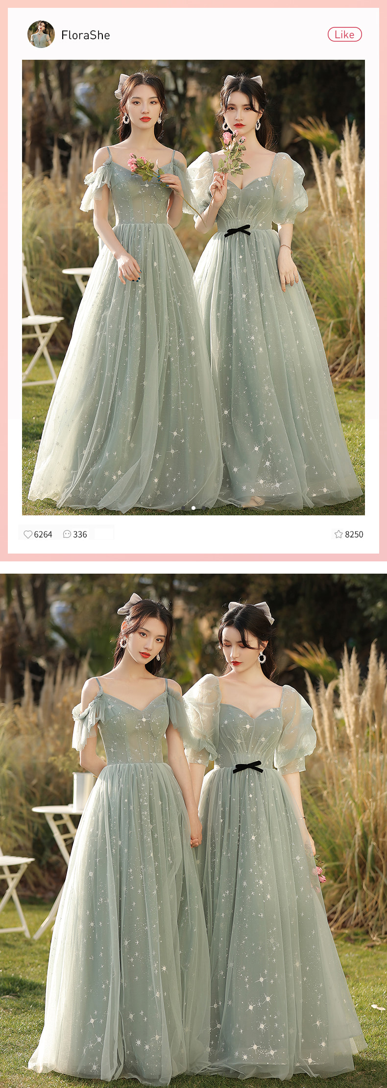 Mint Green Boho Wedding Long Bridesmaid Dress with Sleeves11