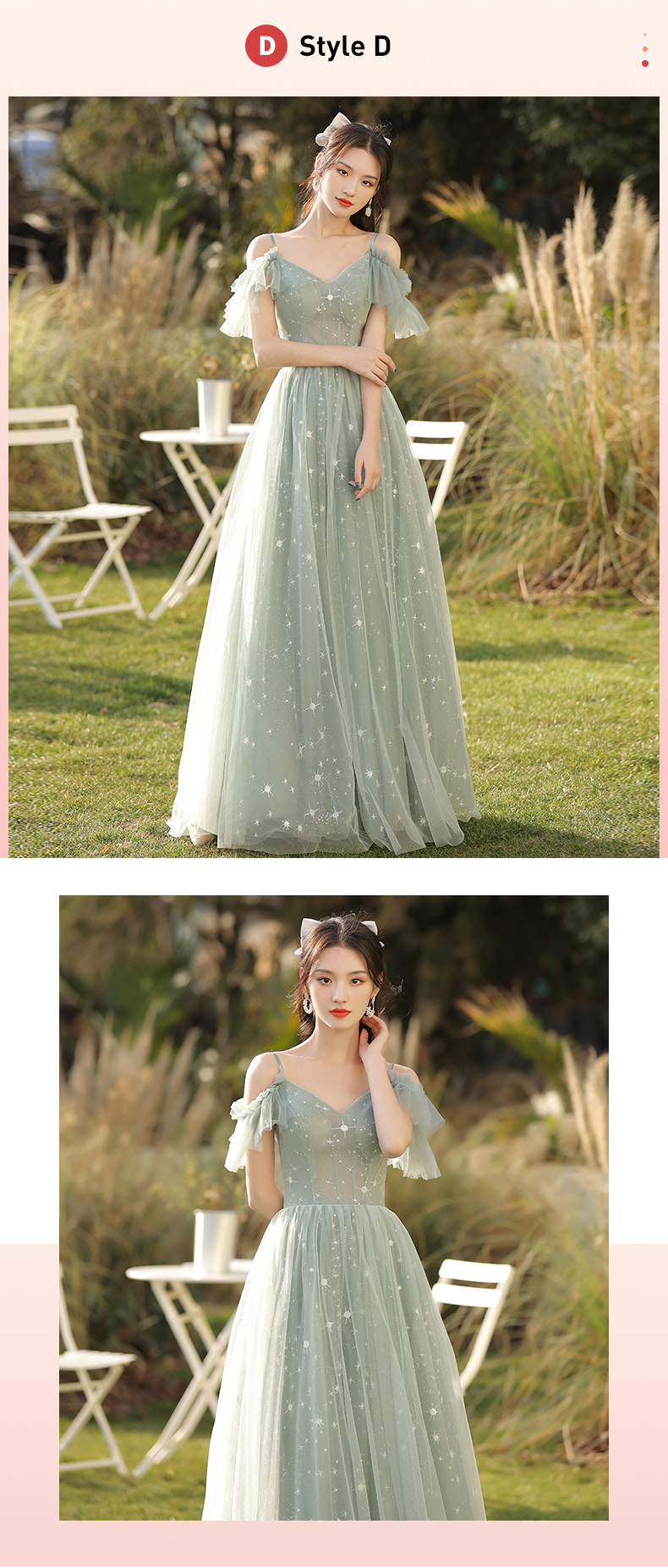 Mint Green Boho Wedding Long Bridesmaid Dress with Sleeves21