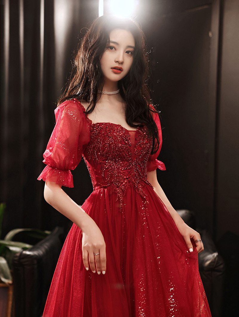 Red Prom Dress for Wedding Toast, Party and Banquet04