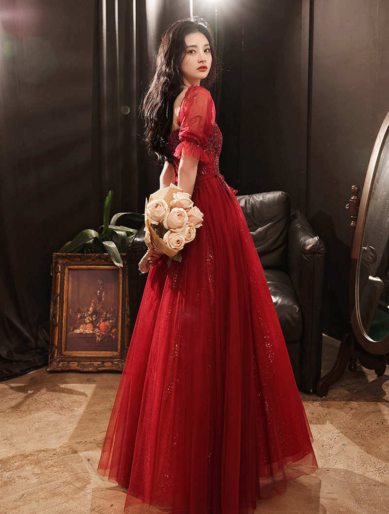 Red Prom Dress for Wedding Toast, Party and Banquet01