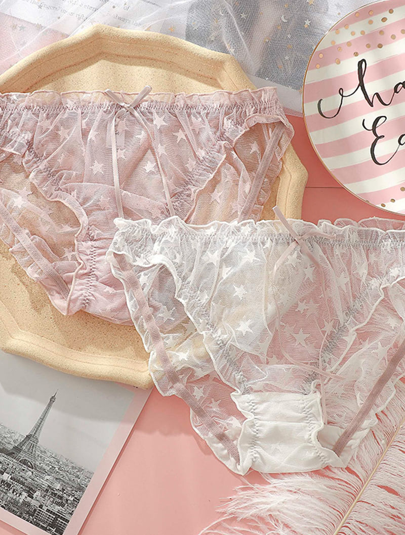 Sexy Transparent Lace Bowknot Panties Briefs Underwear01