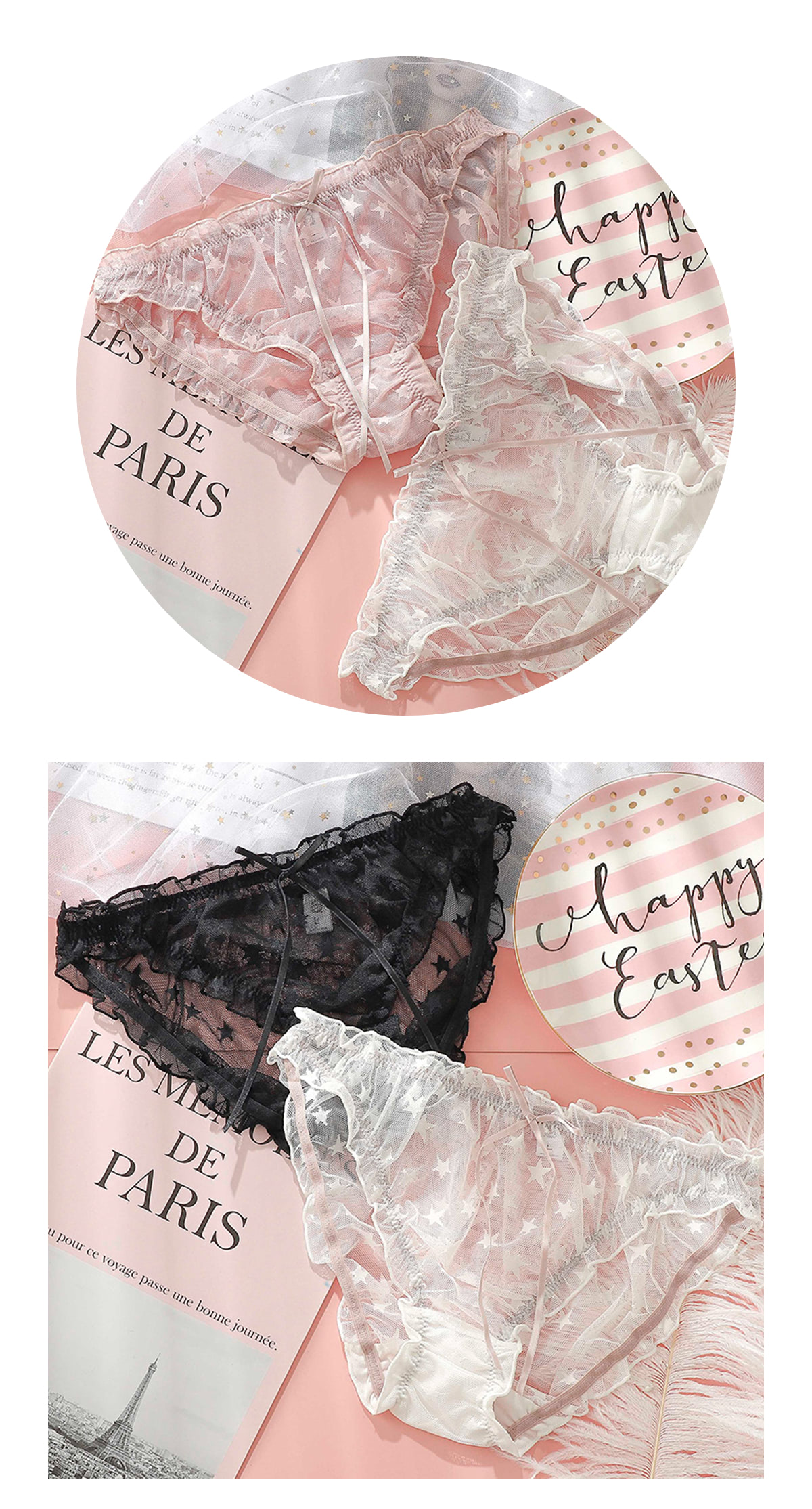 Sexy Transparent Lace Bowknot Panties Briefs Underwear11