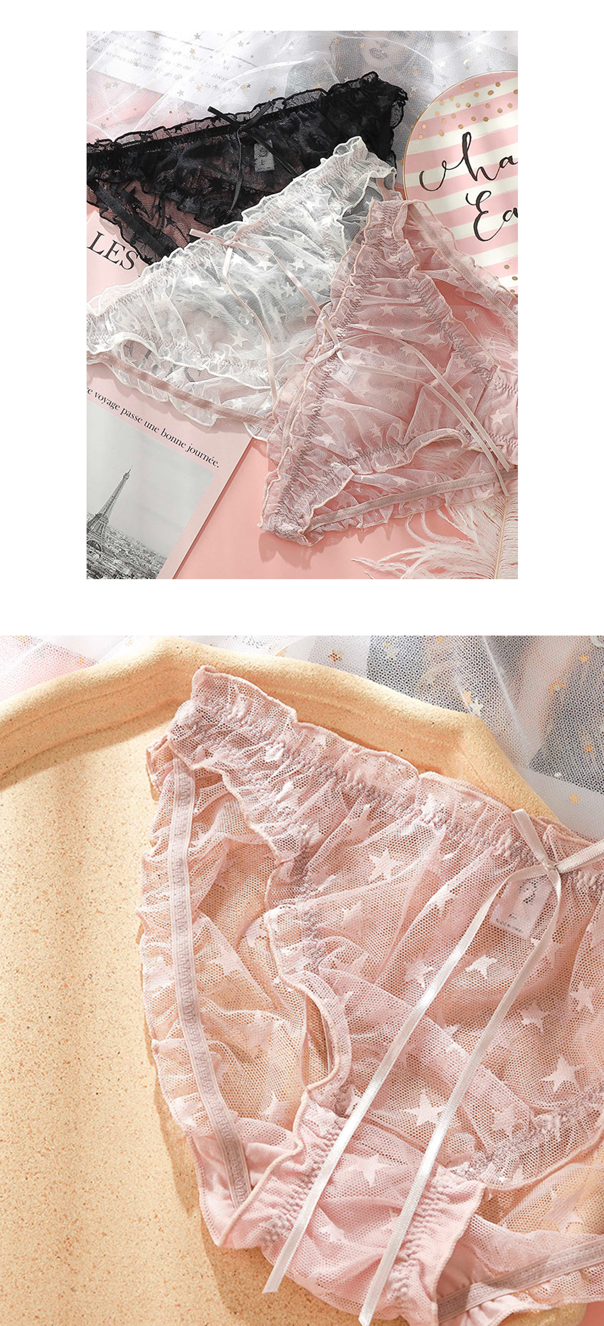 Sexy Transparent Lace Bowknot Panties Briefs Underwear13