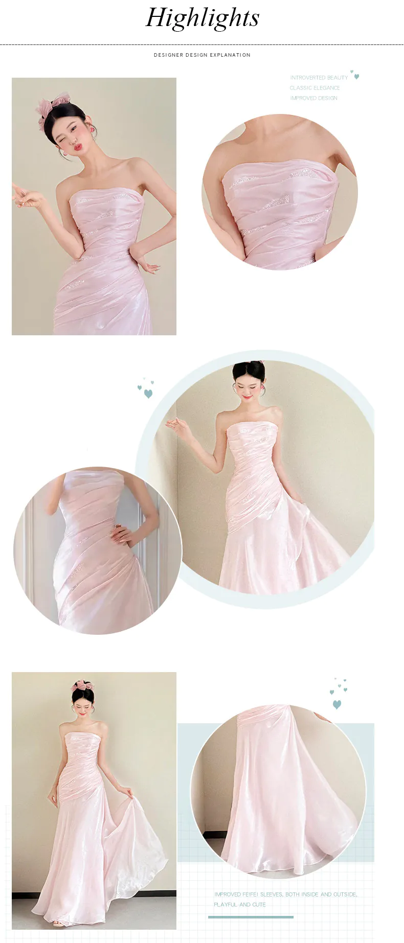 Soft-Pink-Glossy-Strapless-Evening-Dress-Ruched-Bridal-Morning-Maxi-Gown08