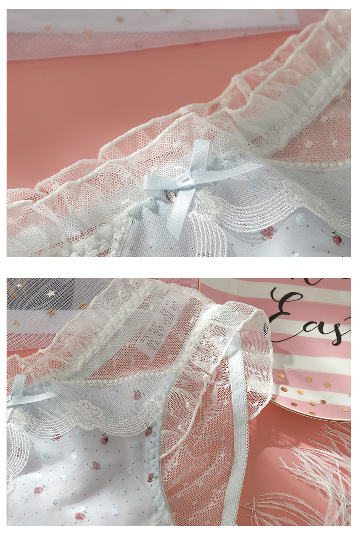 Soft Sexy Lace Underwear Briefs with Printed Fresh Flora12