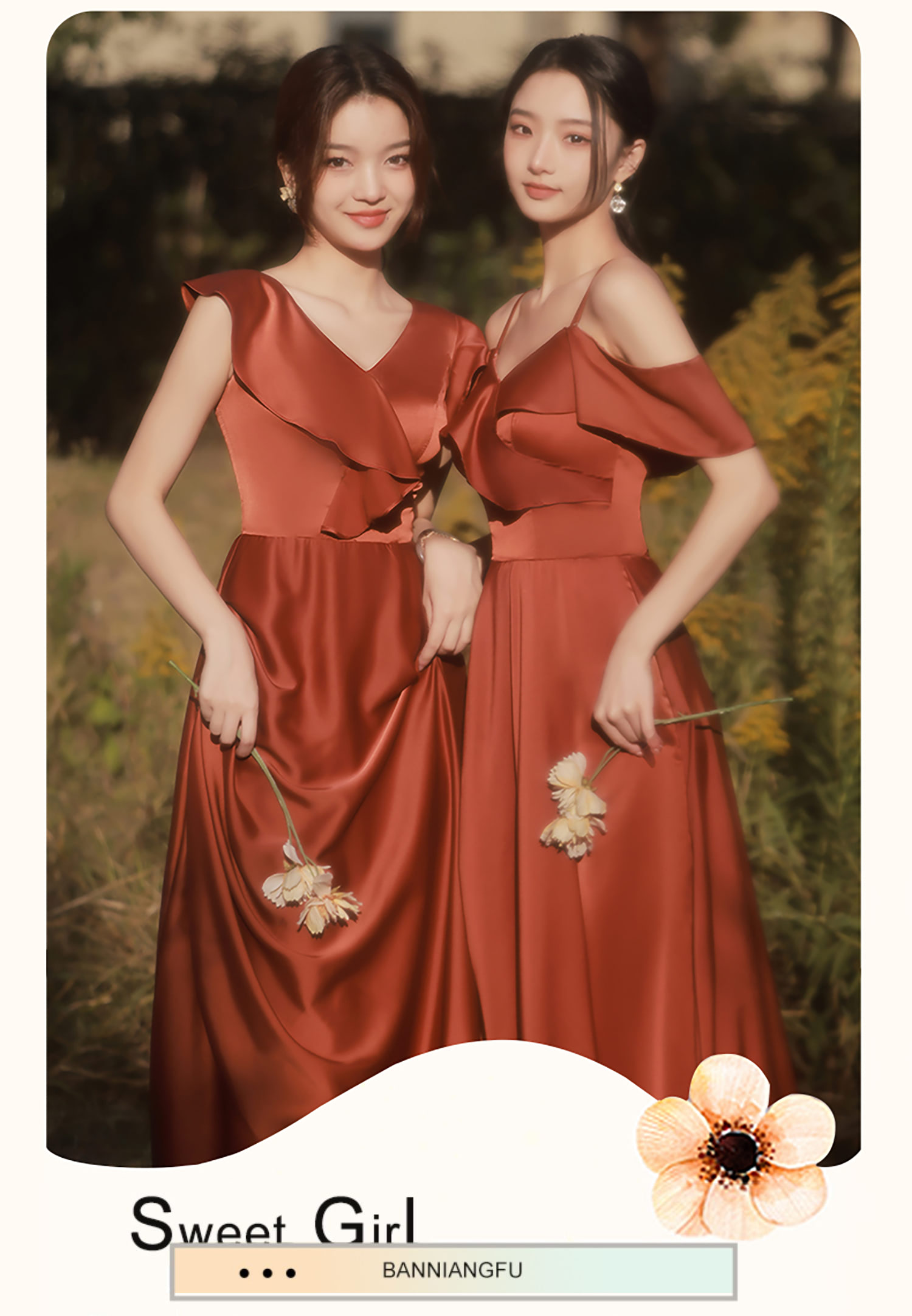 Sweet-Brick-Red-Bridesmaid-Dress-Summer-Wedding-Guest-Outfits11