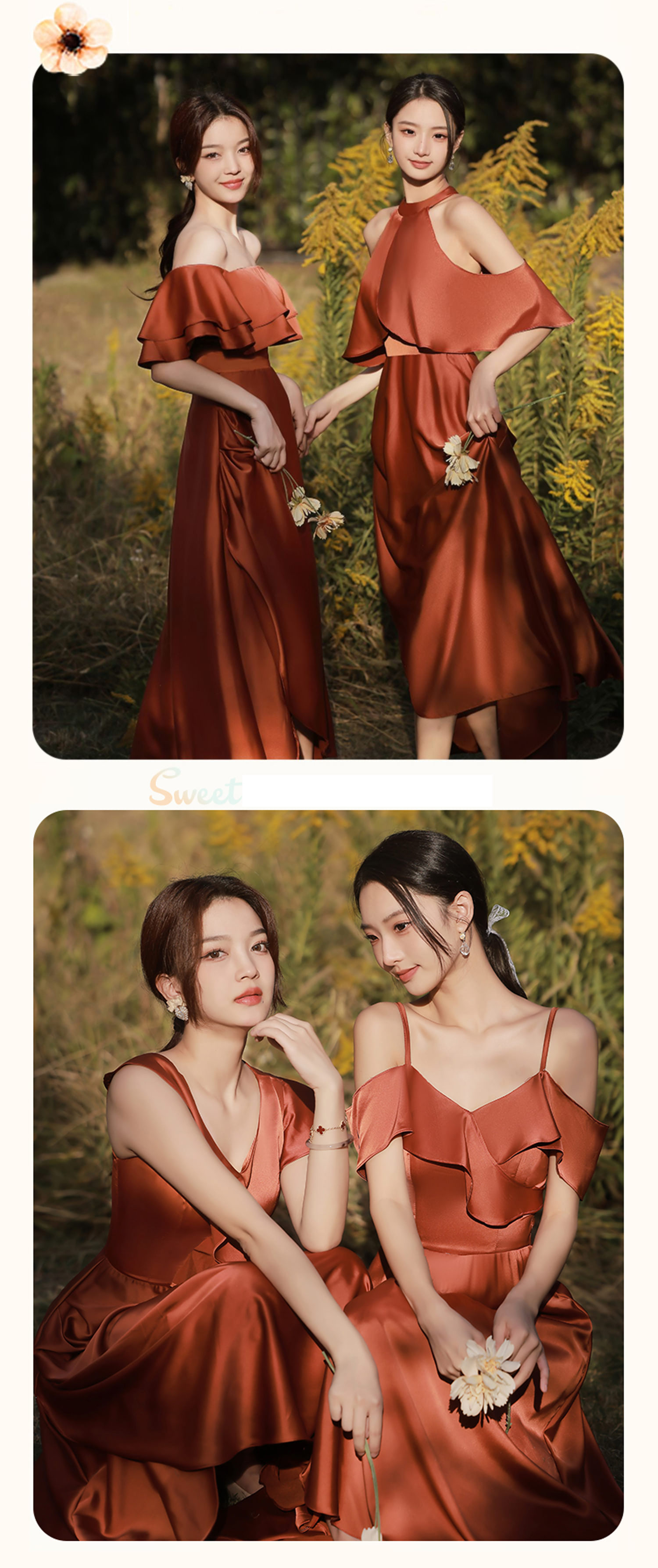 Sweet-Brick-Red-Bridesmaid-Dress-Summer-Wedding-Guest-Outfits12