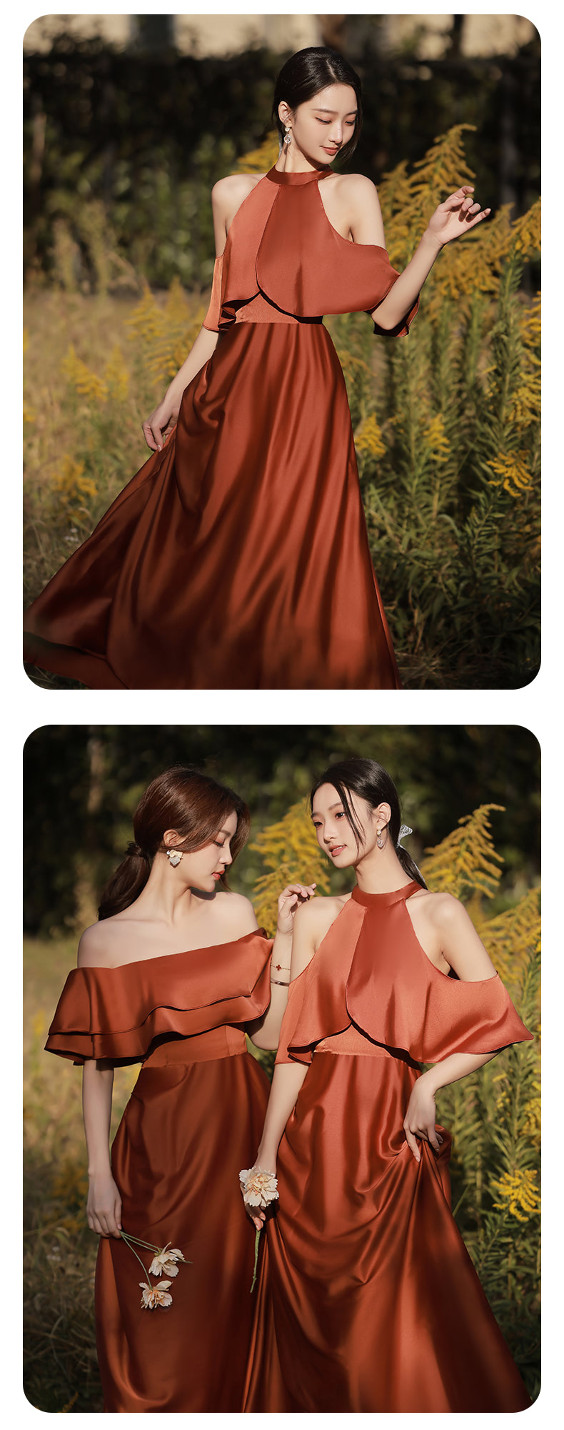 Sweet-Brick-Red-Bridesmaid-Dress-Summer-Wedding-Guest-Outfits24