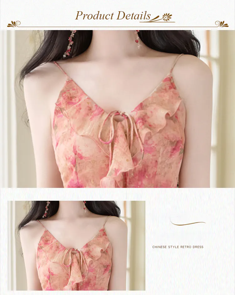 Sweet-Gold-Stamped-Floral-Slip-Dress-with-Long-Sleeve-Shrug-Cardigan-Set08