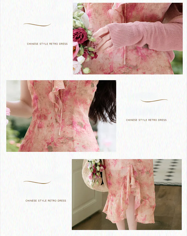 Sweet-Gold-Stamped-Floral-Slip-Dress-with-Long-Sleeve-Shrug-Cardigan-Set09