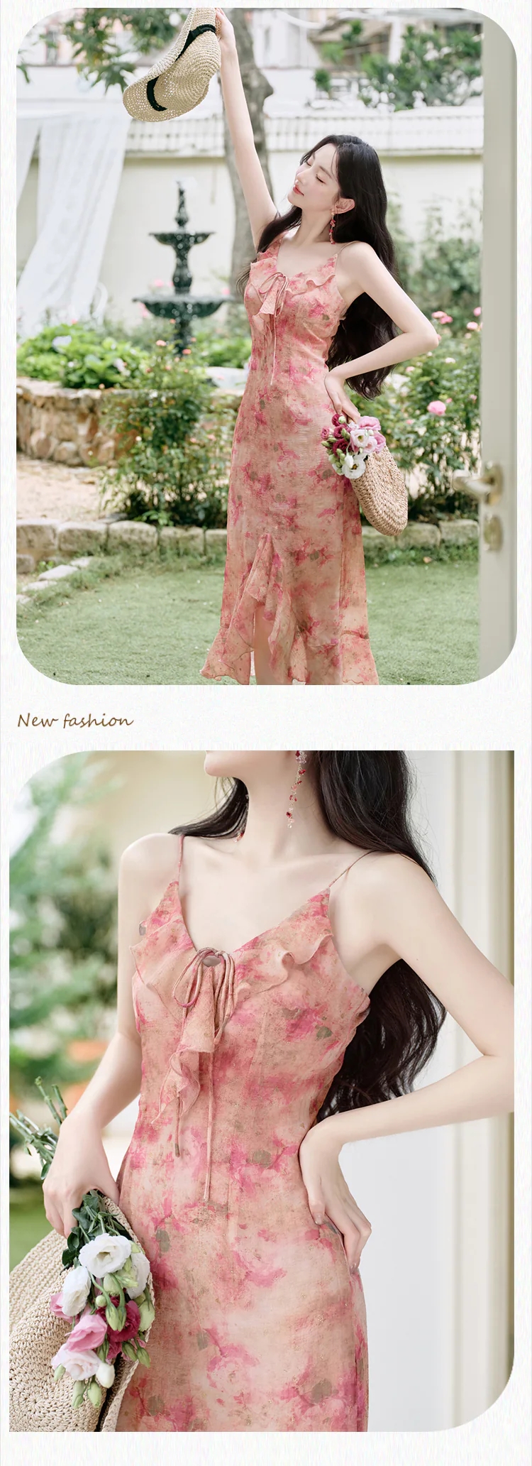Sweet-Gold-Stamped-Floral-Slip-Dress-with-Long-Sleeve-Shrug-Cardigan-Set13