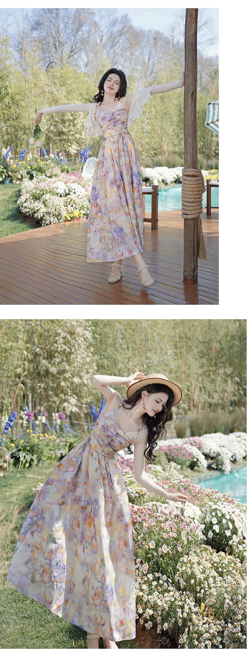 Sweet-Oil-Painting-Ombre-Floral-Casual-Strap-Dress-with-Cardigan-Set17