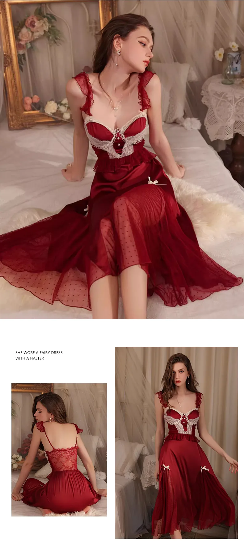Sweet-Sexy-Princess-Style-Lace-Tulle-Patchwork-Low-cut-Sleepwear17