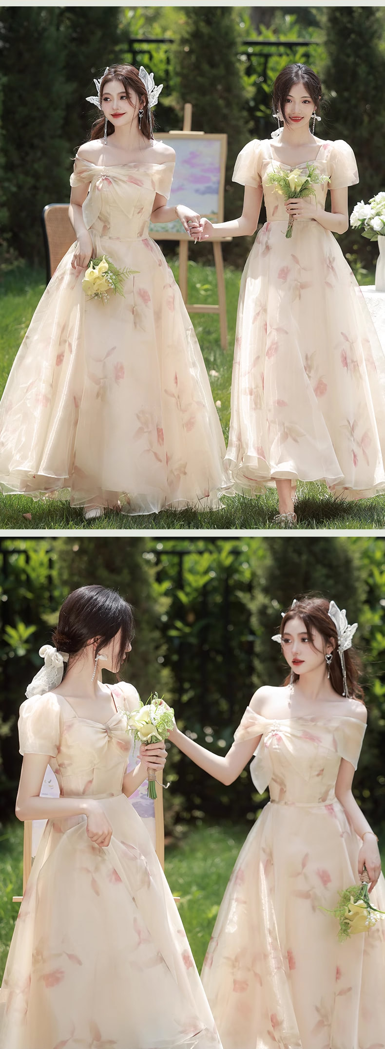 Sweet-Short-Sleeve-Floral-Summer-Bridesmaid-Wedding-Guest-Dress12