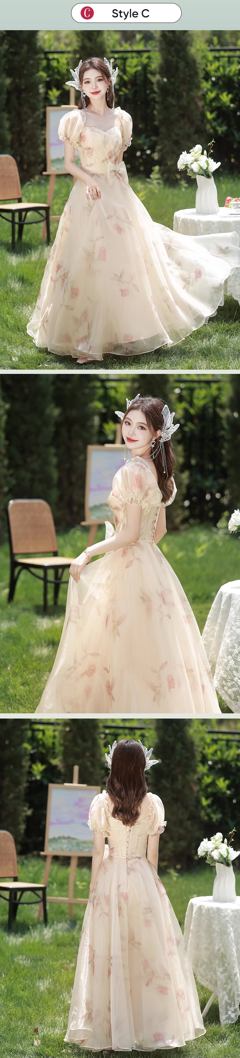 Sweet-Short-Sleeve-Floral-Summer-Bridesmaid-Wedding-Guest-Dress19