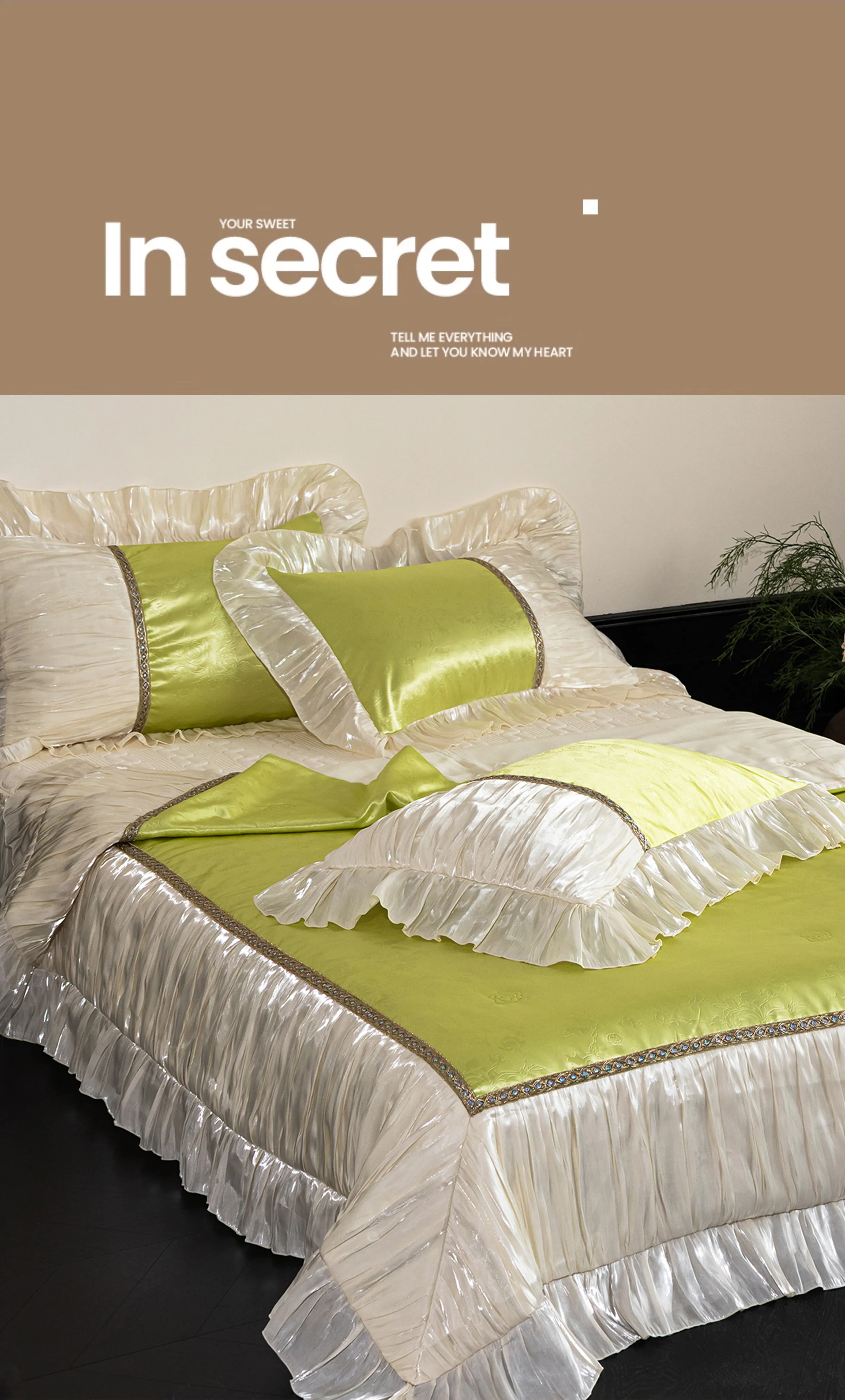 Ultra-Soft-Green-Tencel-Cotton-Pleated-Ruffle-Edges-4-Piece-Bedspread-Set12