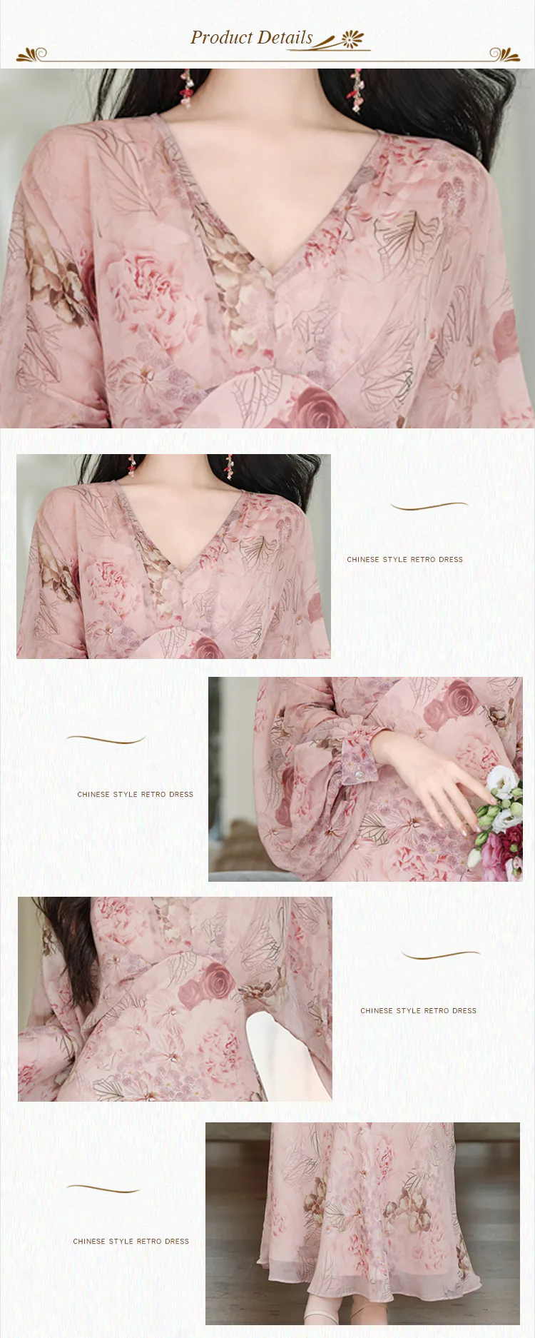 Vintage-V-Neck-Floral-Print-Puff-Sleeves-Chiffon-Vacation-Beach-Casual-Dress08