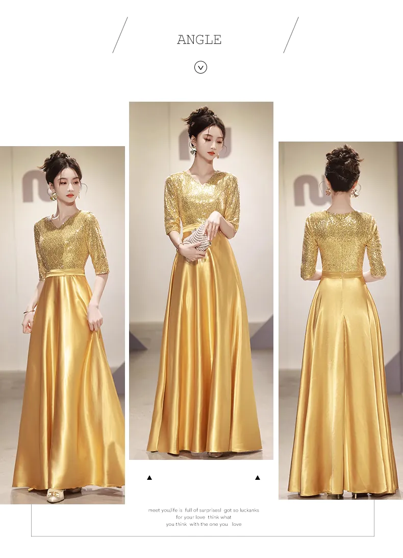 Fashion-V-neck-Mid-Sleeve-Wedding-Guest-Bridesmaid-Homecoming-Dress11