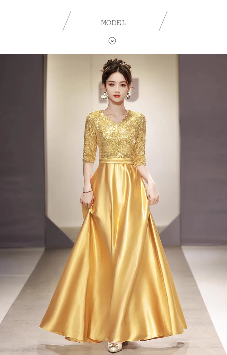 Fashion-V-neck-Mid-Sleeve-Wedding-Guest-Bridesmaid-Homecoming-Dress12