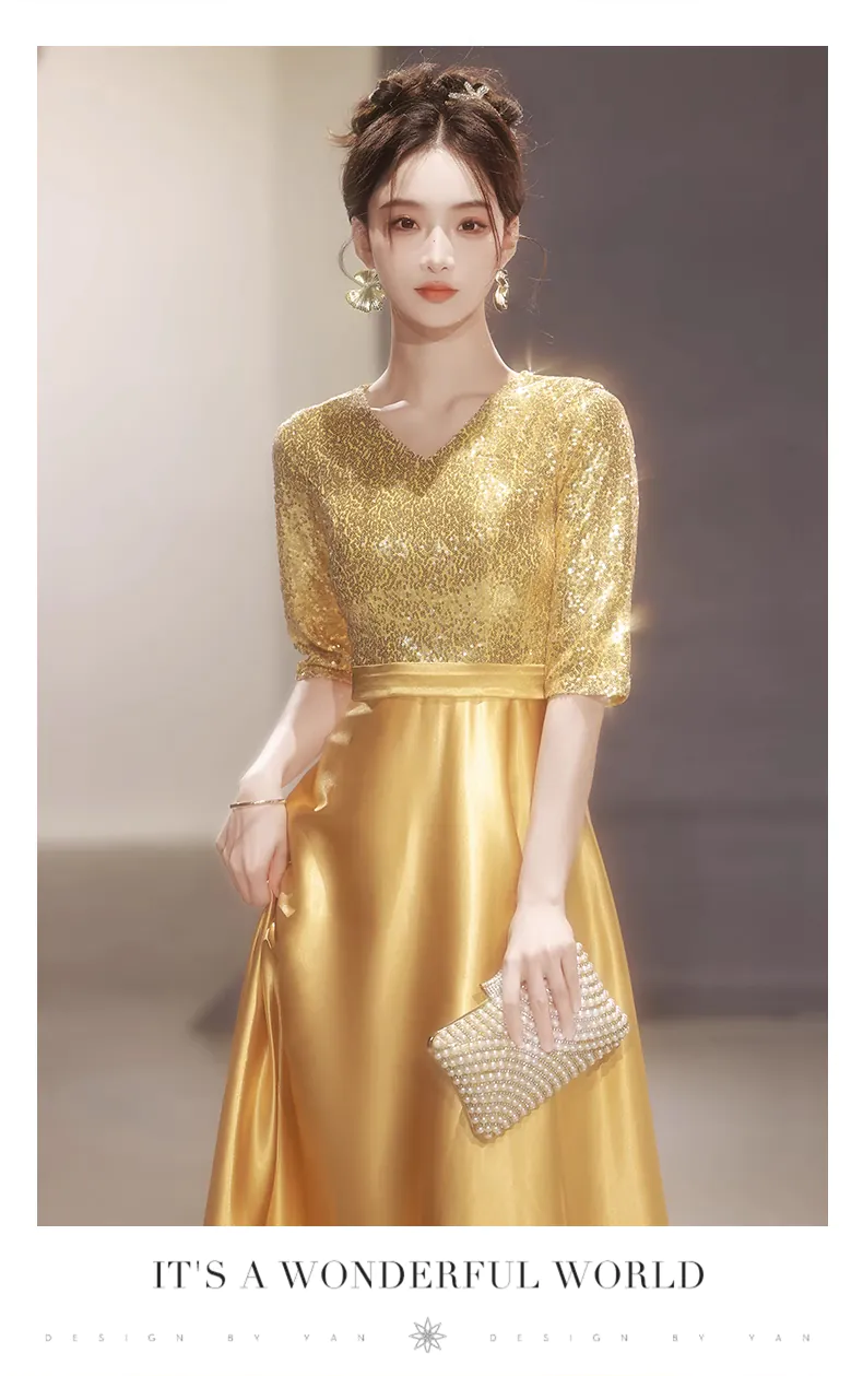 Fashion-V-neck-Mid-Sleeve-Wedding-Guest-Bridesmaid-Homecoming-Dress13