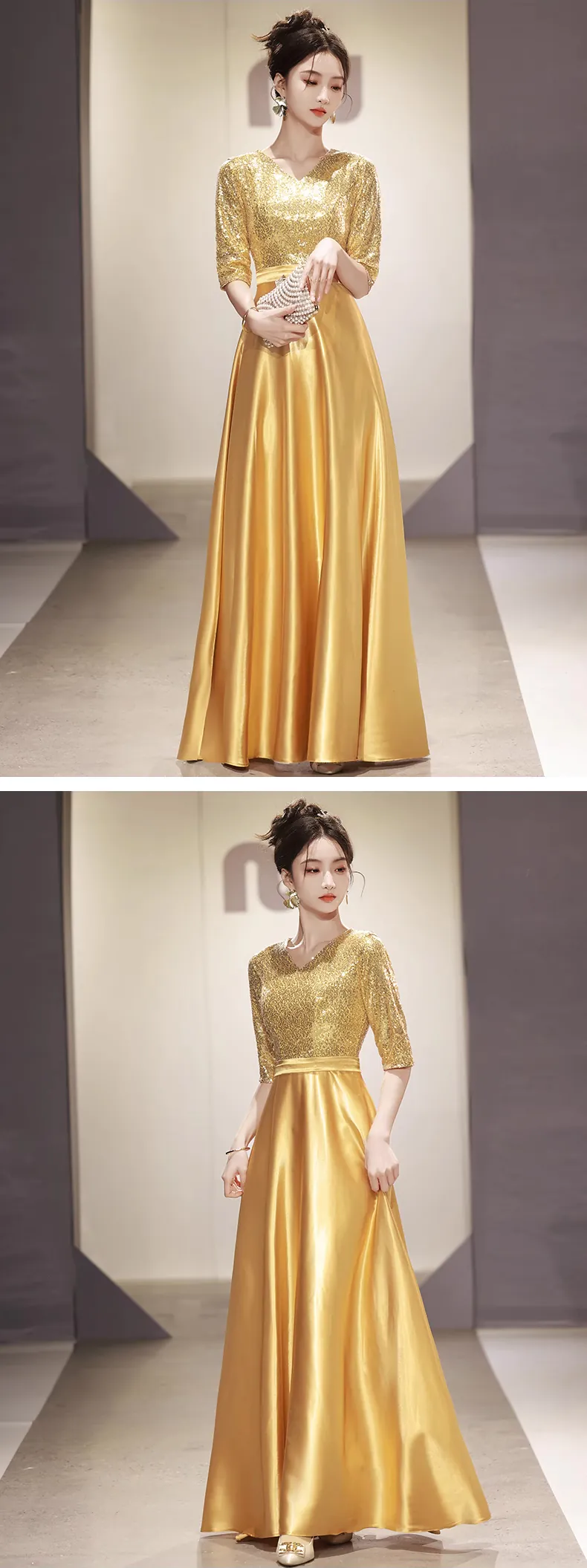 Fashion-V-neck-Mid-Sleeve-Wedding-Guest-Bridesmaid-Homecoming-Dress14