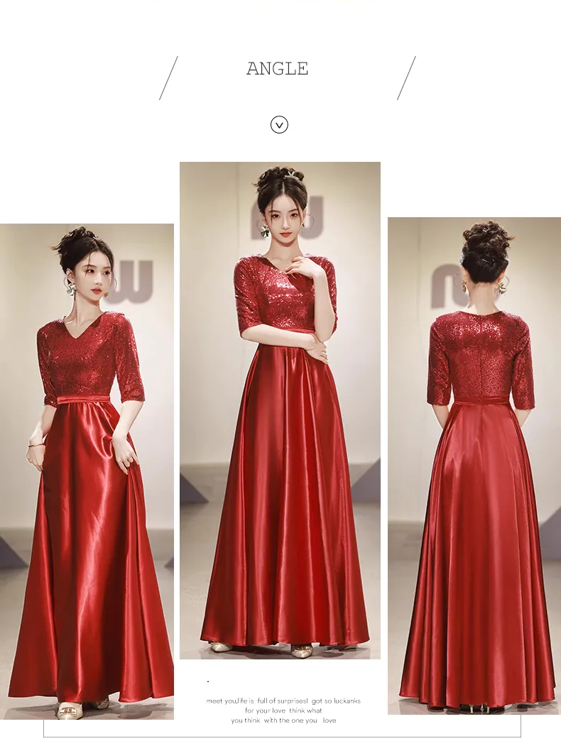 Fashion-V-neck-Mid-Sleeve-Wedding-Guest-Bridesmaid-Homecoming-Dress17