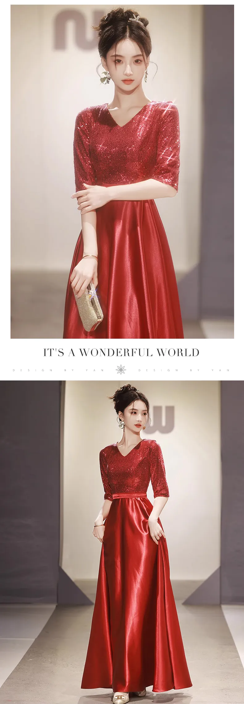 Fashion-V-neck-Mid-Sleeve-Wedding-Guest-Bridesmaid-Homecoming-Dress18