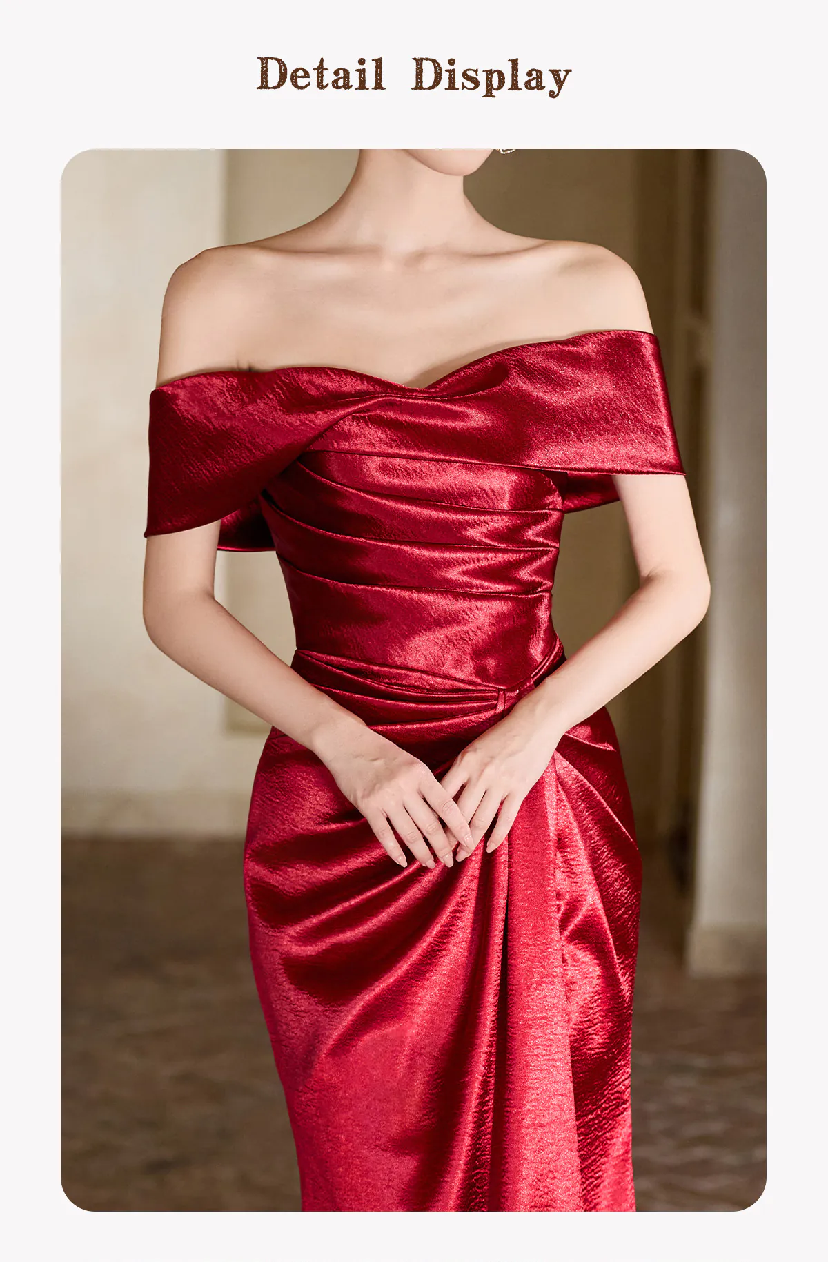 Off-Shoulder-Red-Satin-Formal-Dress-Ruched-Mermaid-Bridal-Evening-Gown09