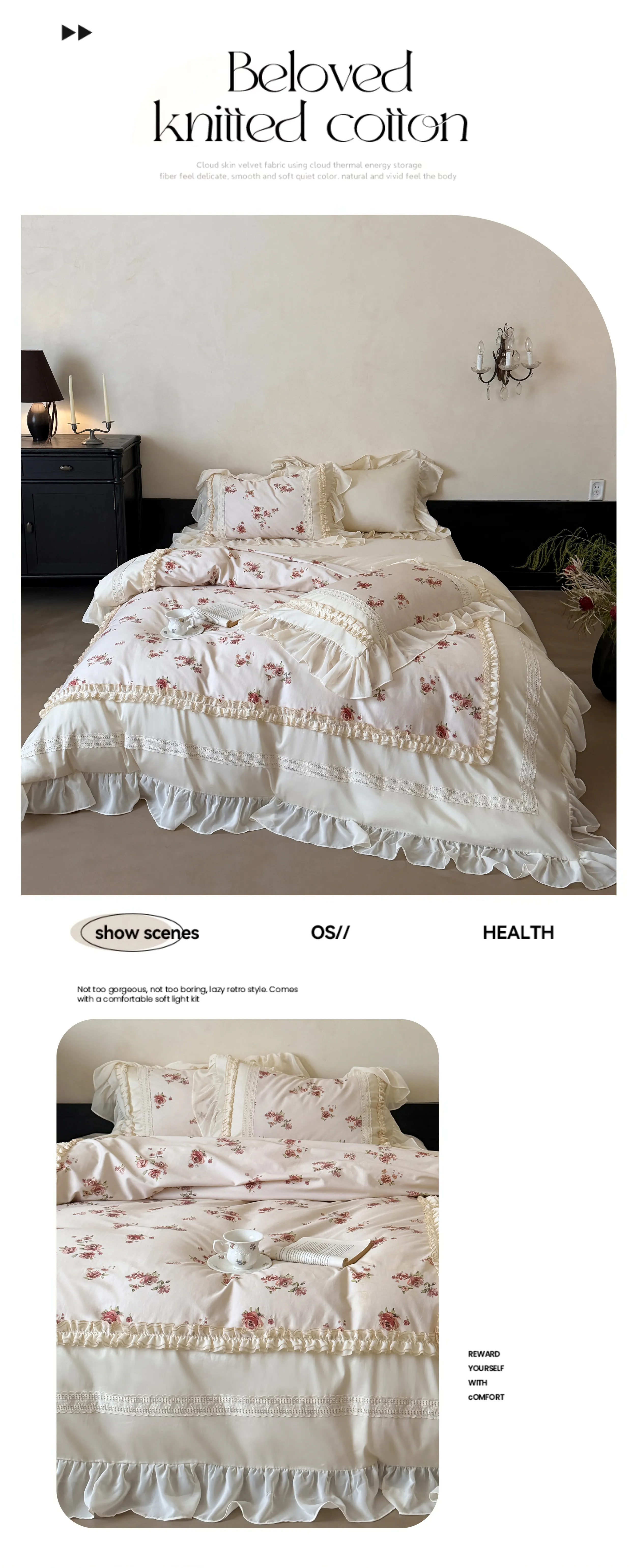 Victorian-Country-Ruffle-Edge-100S-Long-Staple-Cotton-Floral-Duvet-Cover-Set09
