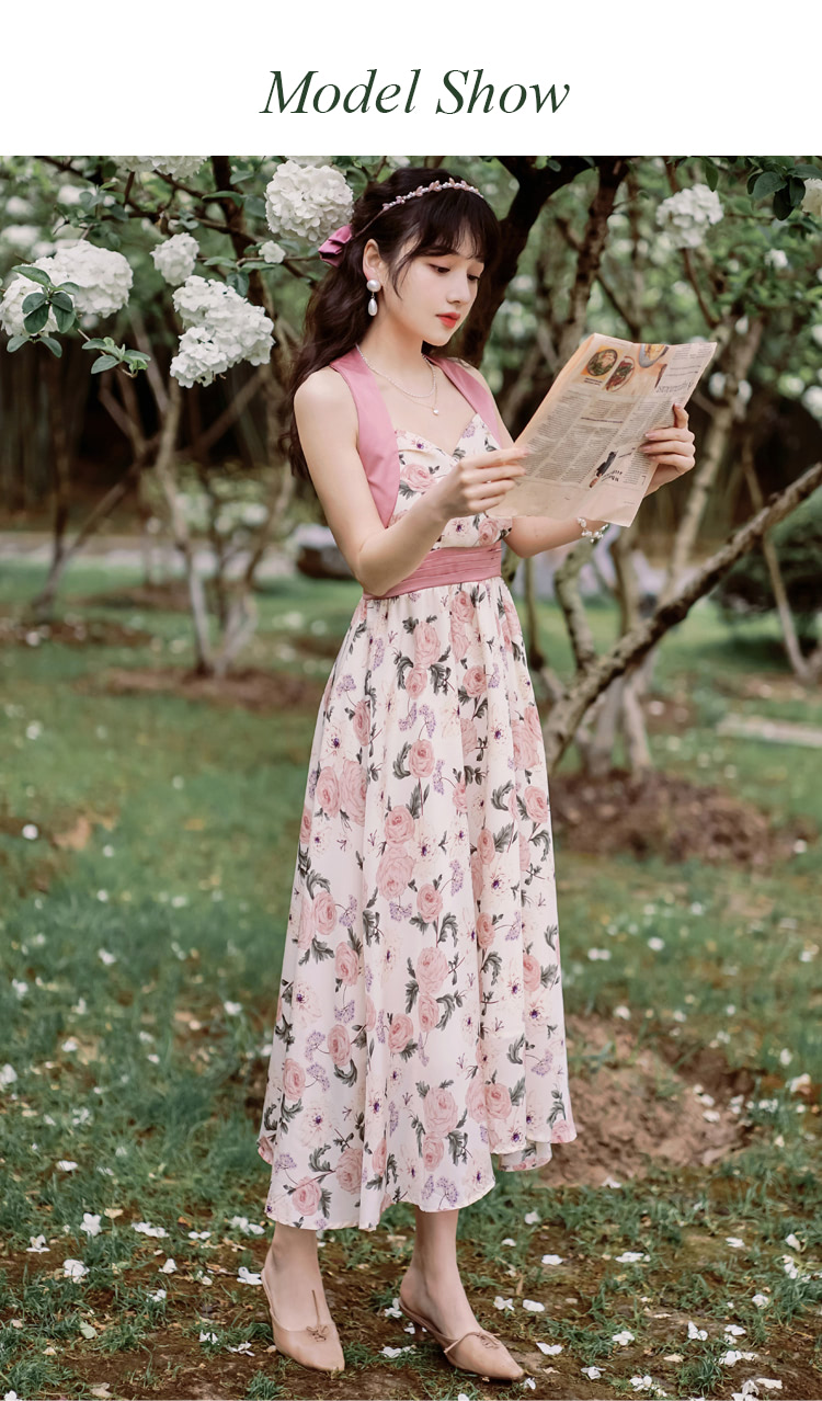 Aesthetic-Summer-Romance-Flower-Printed-Casual-Maxi-Dress