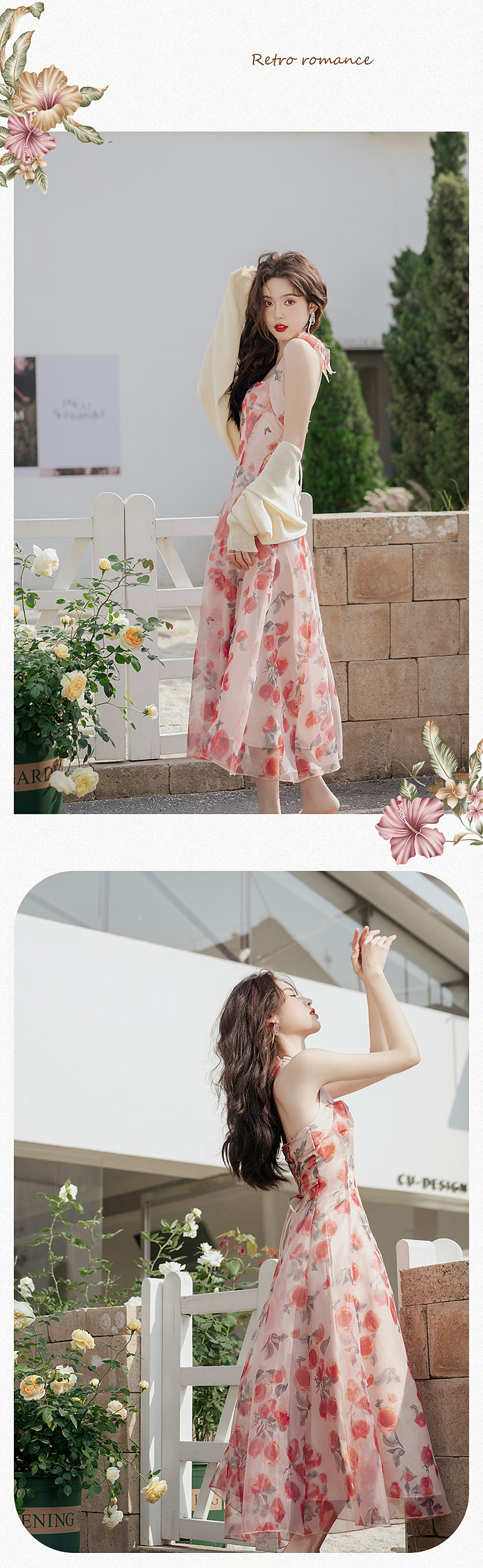 Beautiful-Floral-Printed-Halter-Casual-Chiffon-Dress-Cardigan-Top12
