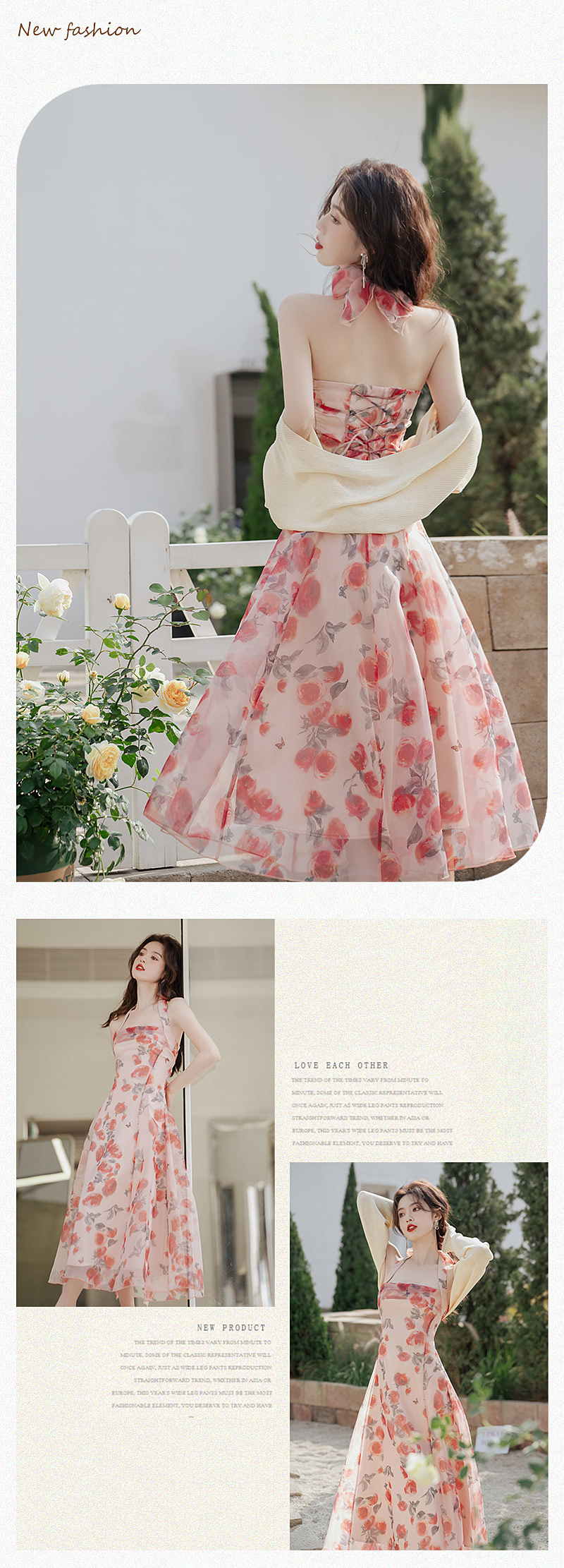 Beautiful-Floral-Printed-Halter-Casual-Chiffon-Dress-Cardigan-Top13