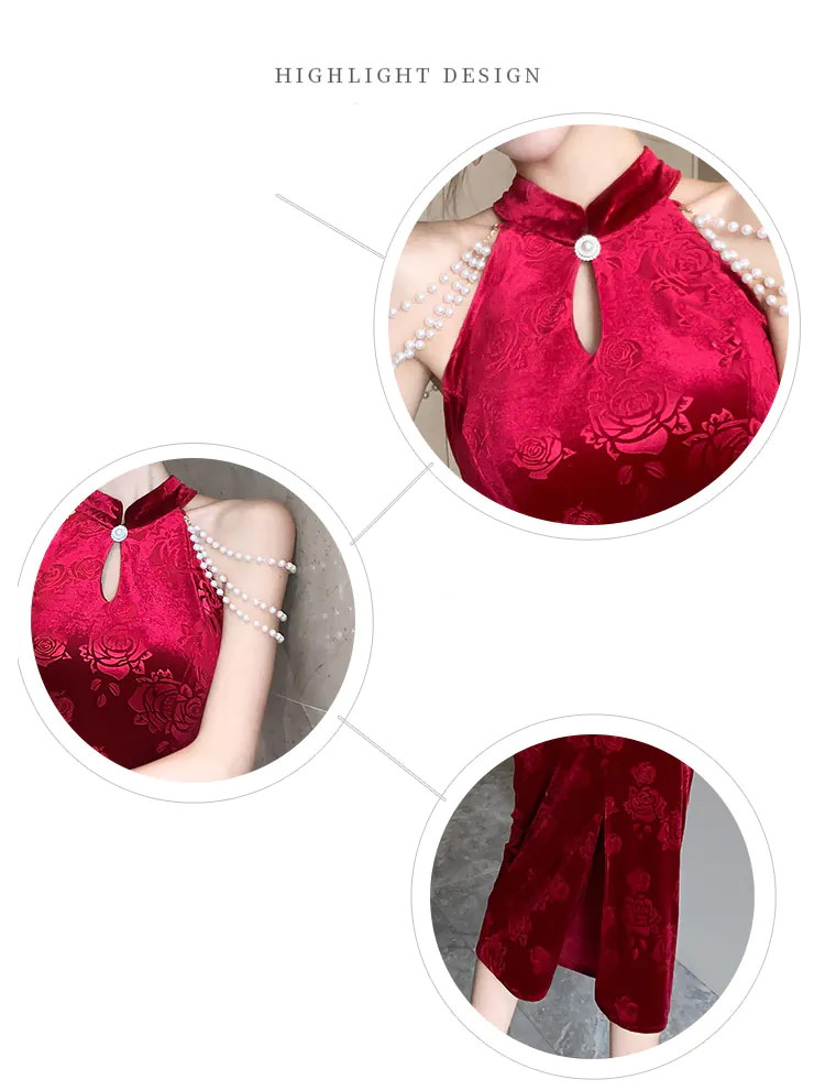 Charming-Vintage-Halter-Velvet-Floral-Jacquard-Qipao-Casual-Dress11