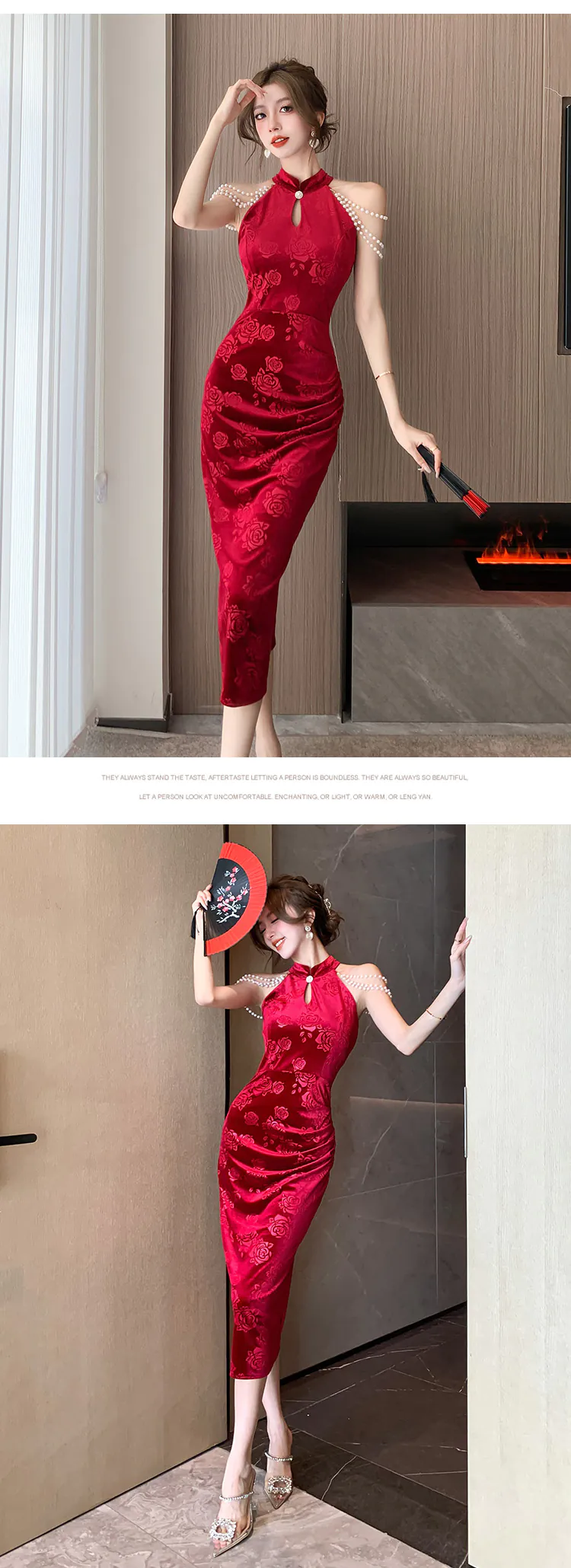 Charming-Vintage-Halter-Velvet-Floral-Jacquard-Qipao-Casual-Dress17
