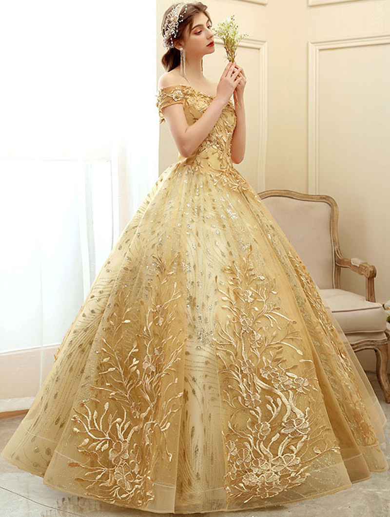 Simple gold satin mermaid long prom dress, gold evening dress – dresstby