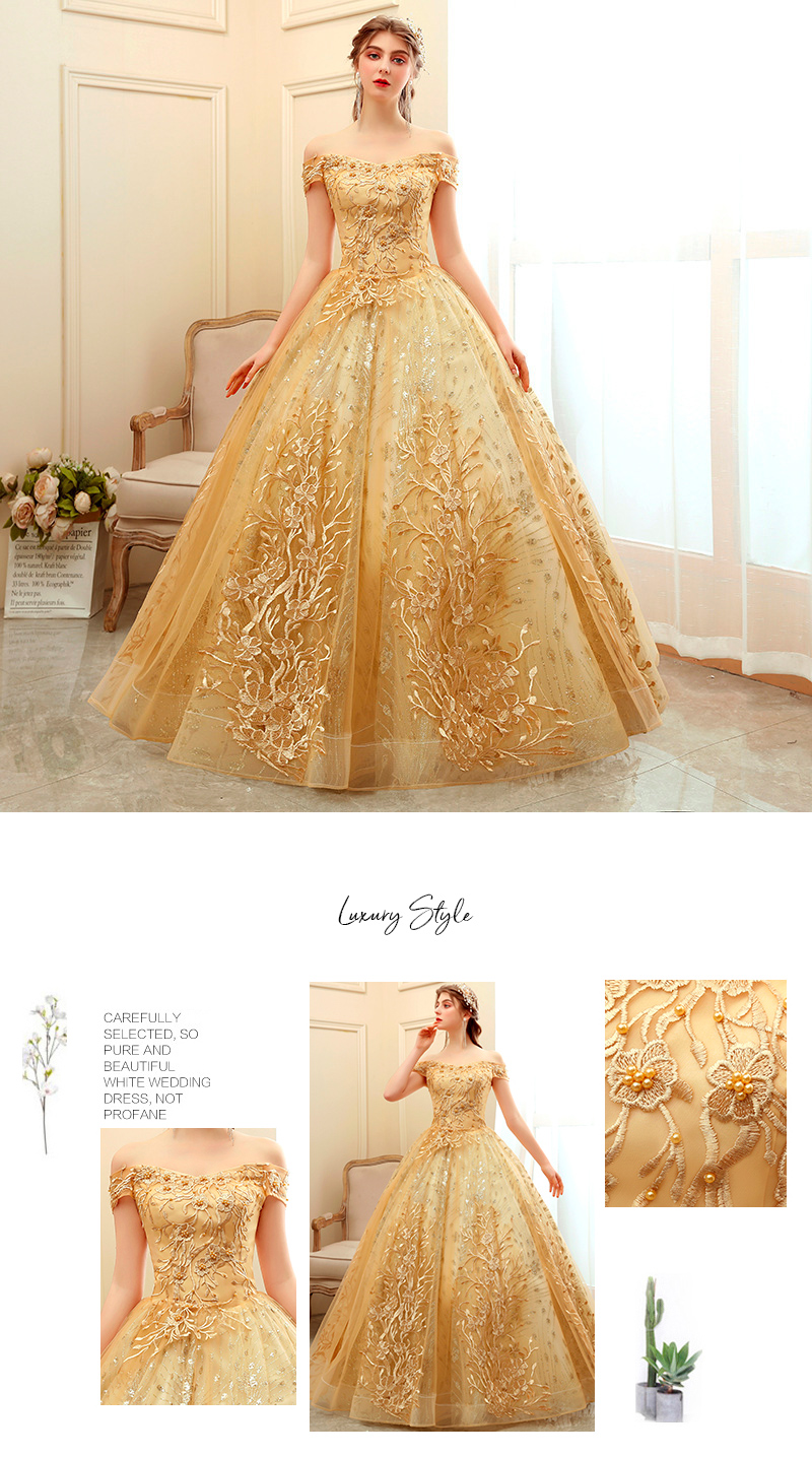 Elegant Luxury Gold Plus Size Prom Evening Dress06